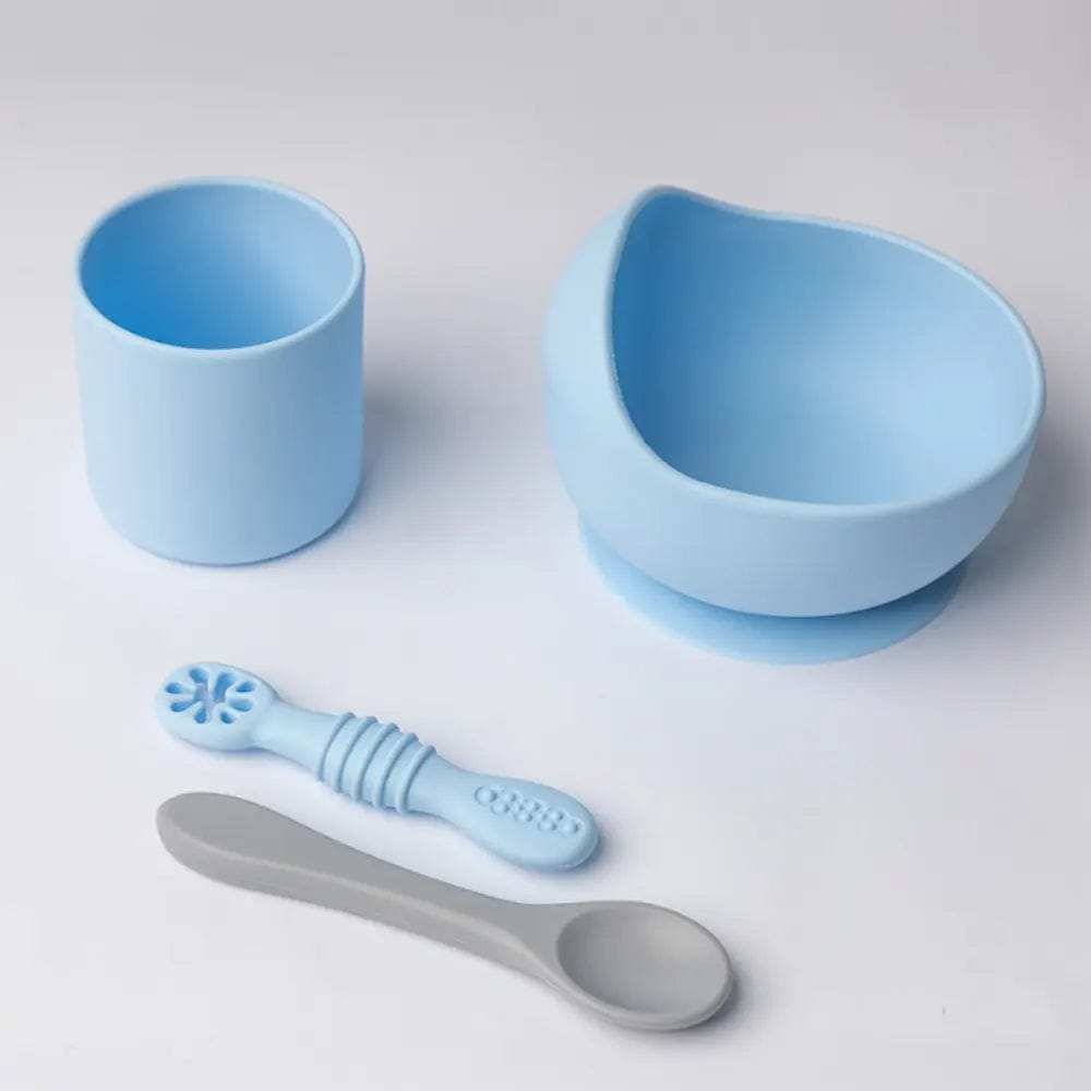 Yummy Coffret Repas Complet Silicone dès 4mois – Bleu Ciel