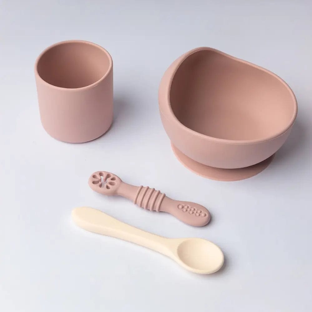 Yummy Coffret Repas Complet Silicone dès 4mois – Rose Poudre