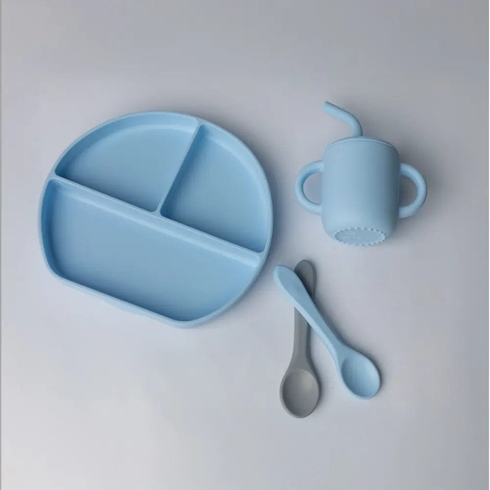 Yummy Coffret Repas Complet Silicone dès 6mois – Bleu Ciel