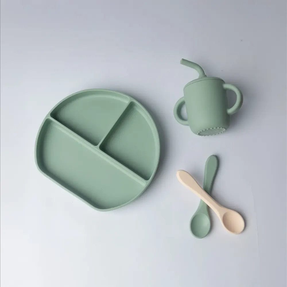 Yummy Coffret Repas Complet Silicone dès 6mois – Vert Pastel