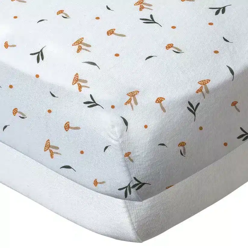 Babycalin Lot de 2 Draps‑housses 60×120 cm – Blanc / White Forest