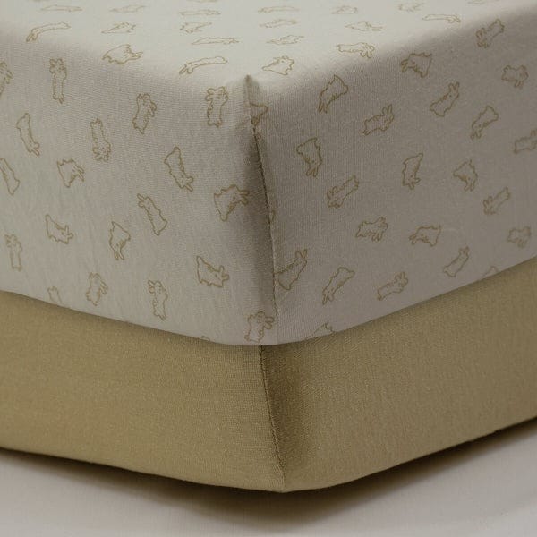 Babycalin Lot de 2 Draps‑housses 60×120 cm – Greenland / Blé