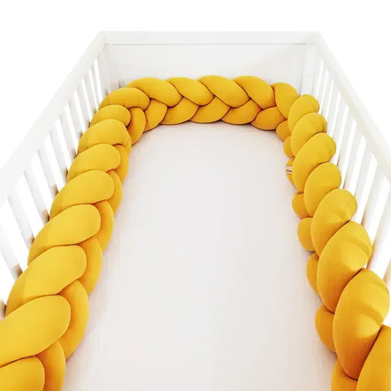 Tour De Lit Tressé Jaune orangé – 3 mètres
