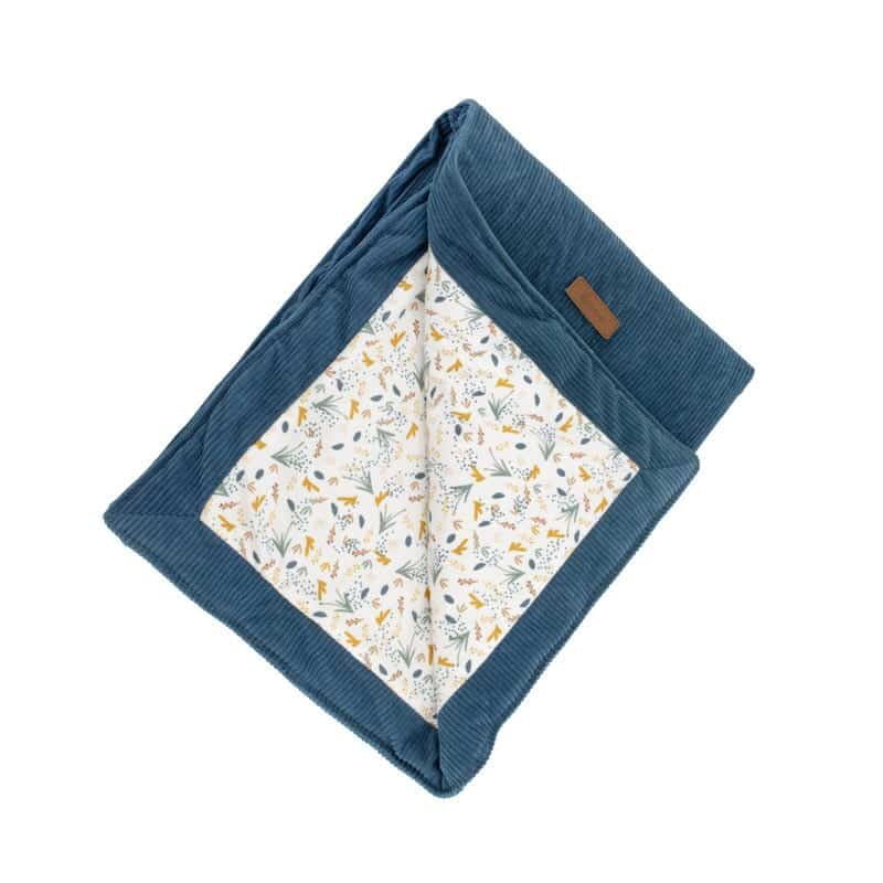 Domiva Couverture double face 75x100cm – Au fil de l’eau Indigo