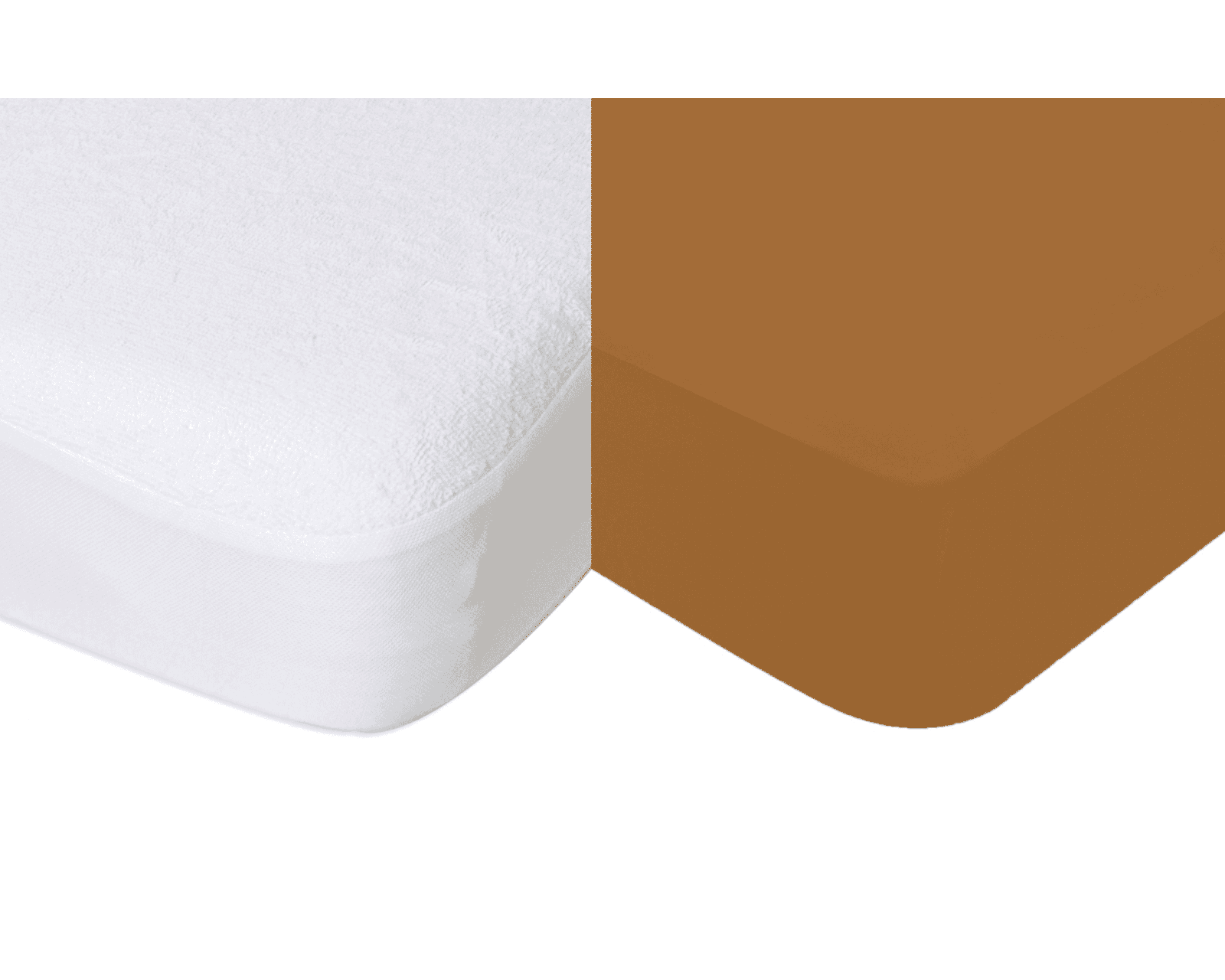Domiva Lot Alèse imperméable + Drap housse 60×120 cm Caramel