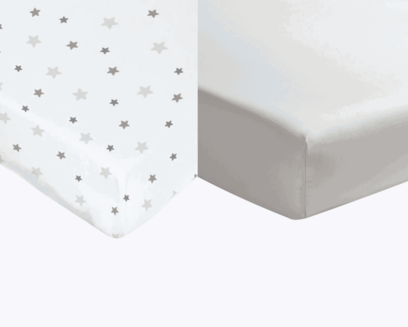 Domiva Lot de 2 draps housses coton Gris – Etoiles