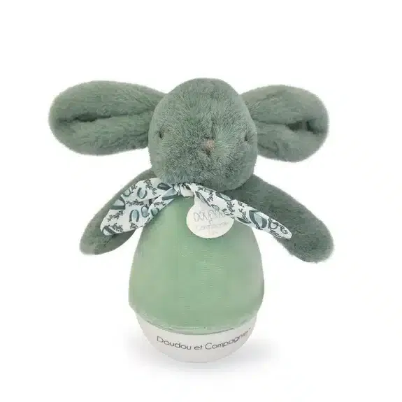Doudou et compagnie Veilleuse bébé musicale Culbuto vert sauge