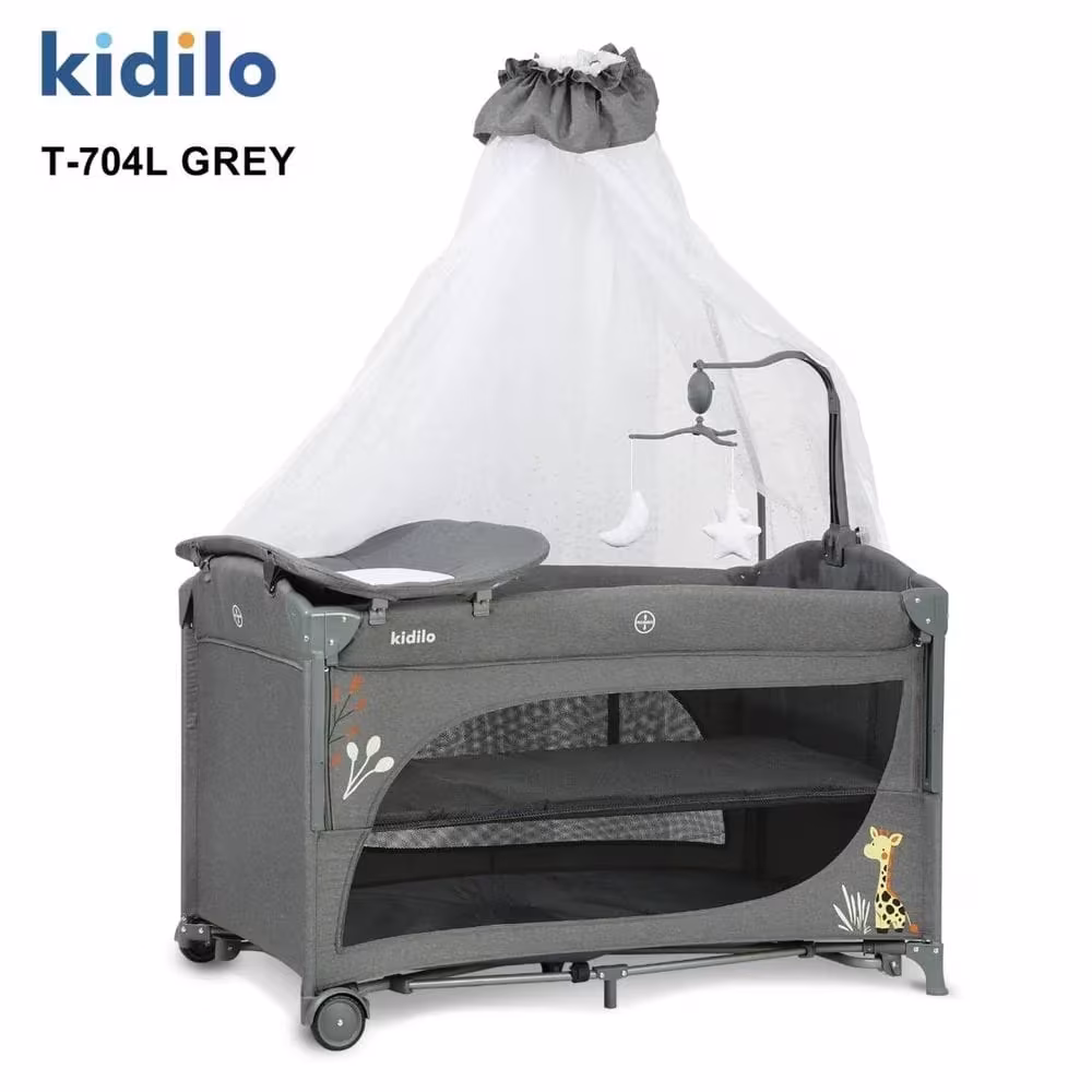 Kidilo Lit Bébé Cododo 2 en 1 avec Table à Langer Next to me T-701L