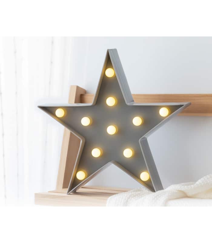 Kiokids Lampe Led Etoile Grise 27,5×27,5cm