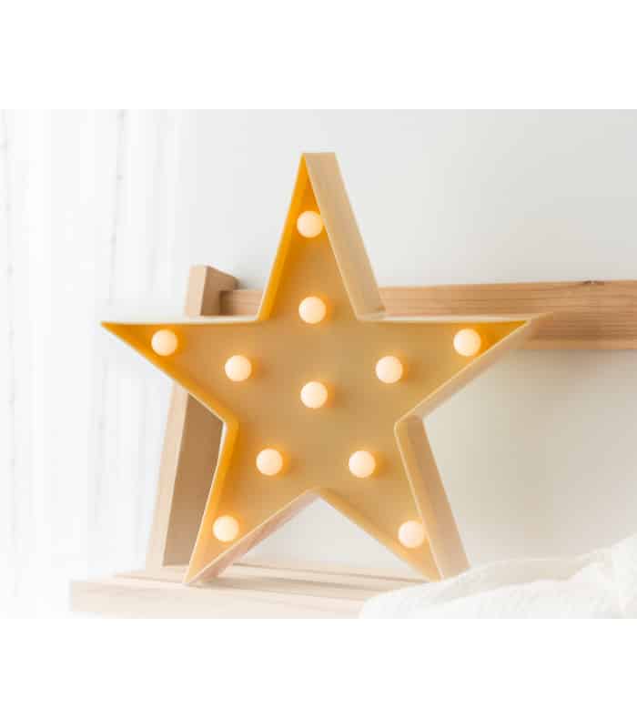 Kiokids Lampe Led Etoile Jaune 27,5×27,5cm