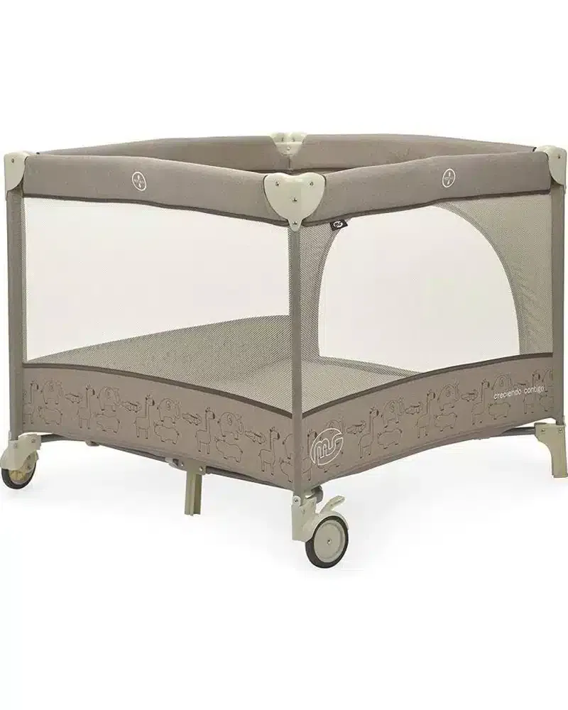 MS Innovaciones Parc carré avec matelas et sac de transport – Beige