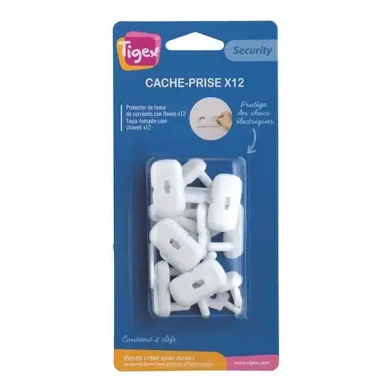 Tigex Lot de 12 cache-prises avec 4 clefs