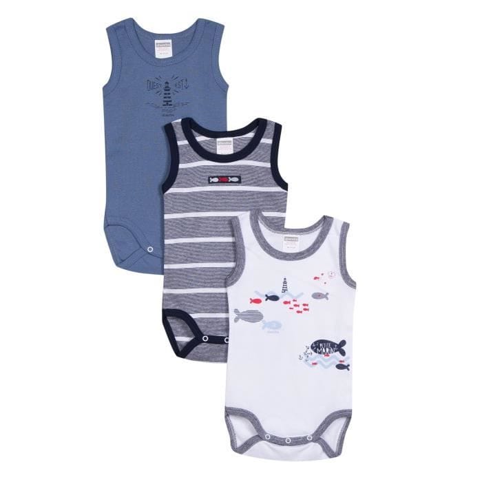 Absorba Lot de 3 bodies bébé sans manches 3mois