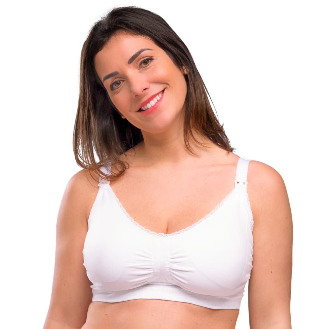 Carriwell Soutien-gorge d’allaitement et de maternité Premium rembourré Carri Gel XL – Blanc