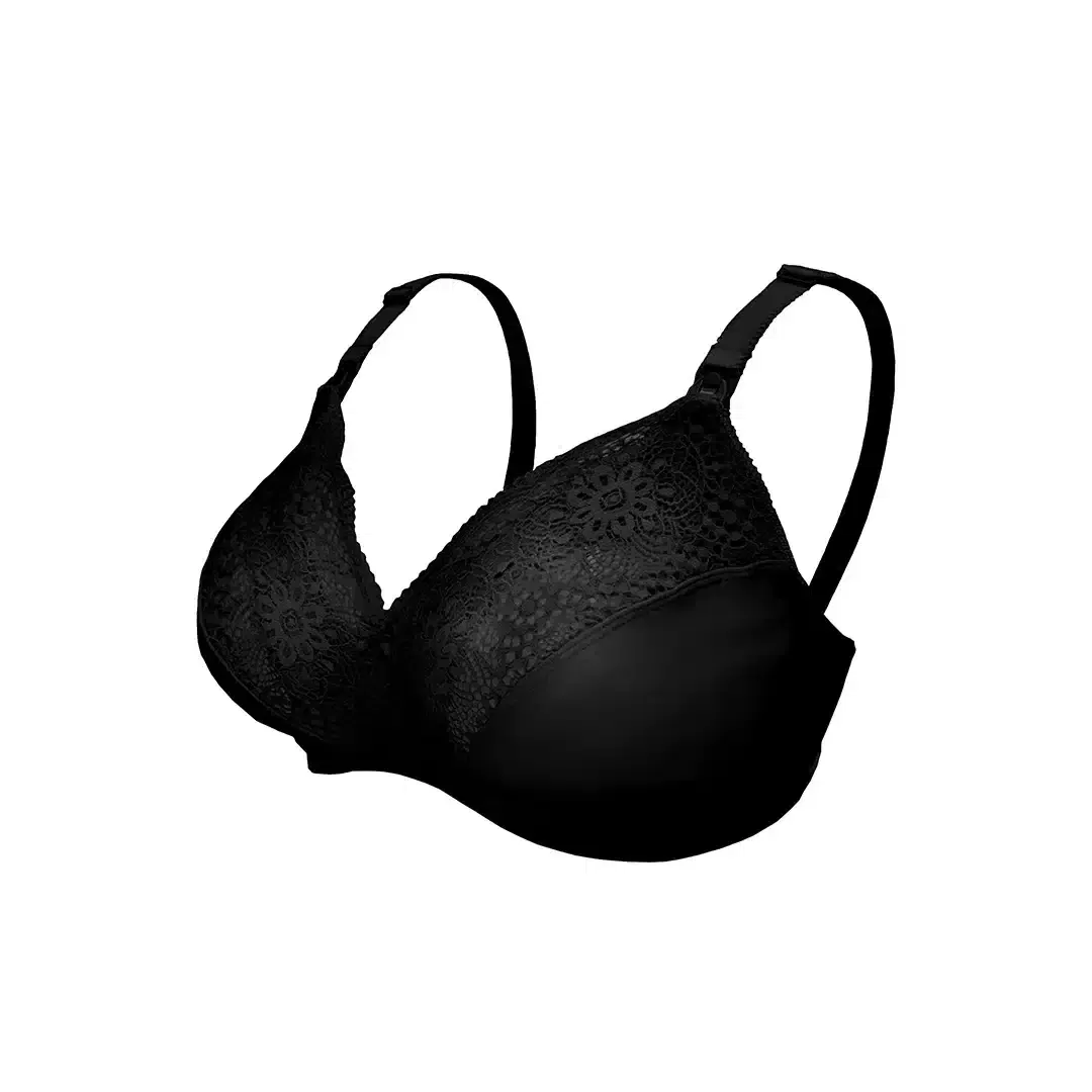 Carriwell Soutien-gorge d’allaitement en dentelle douce S – Noire