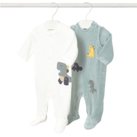 Mayoral Lot de 2 pyjamas bébé en velours unisexe 2–4 mois